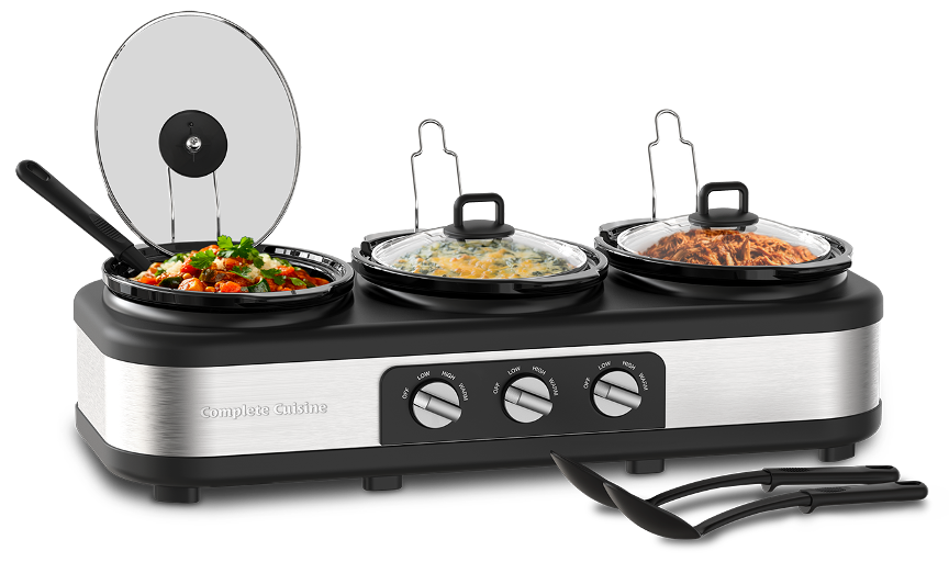 Triple 2.5 QT Slow Cooker & Buffet Server