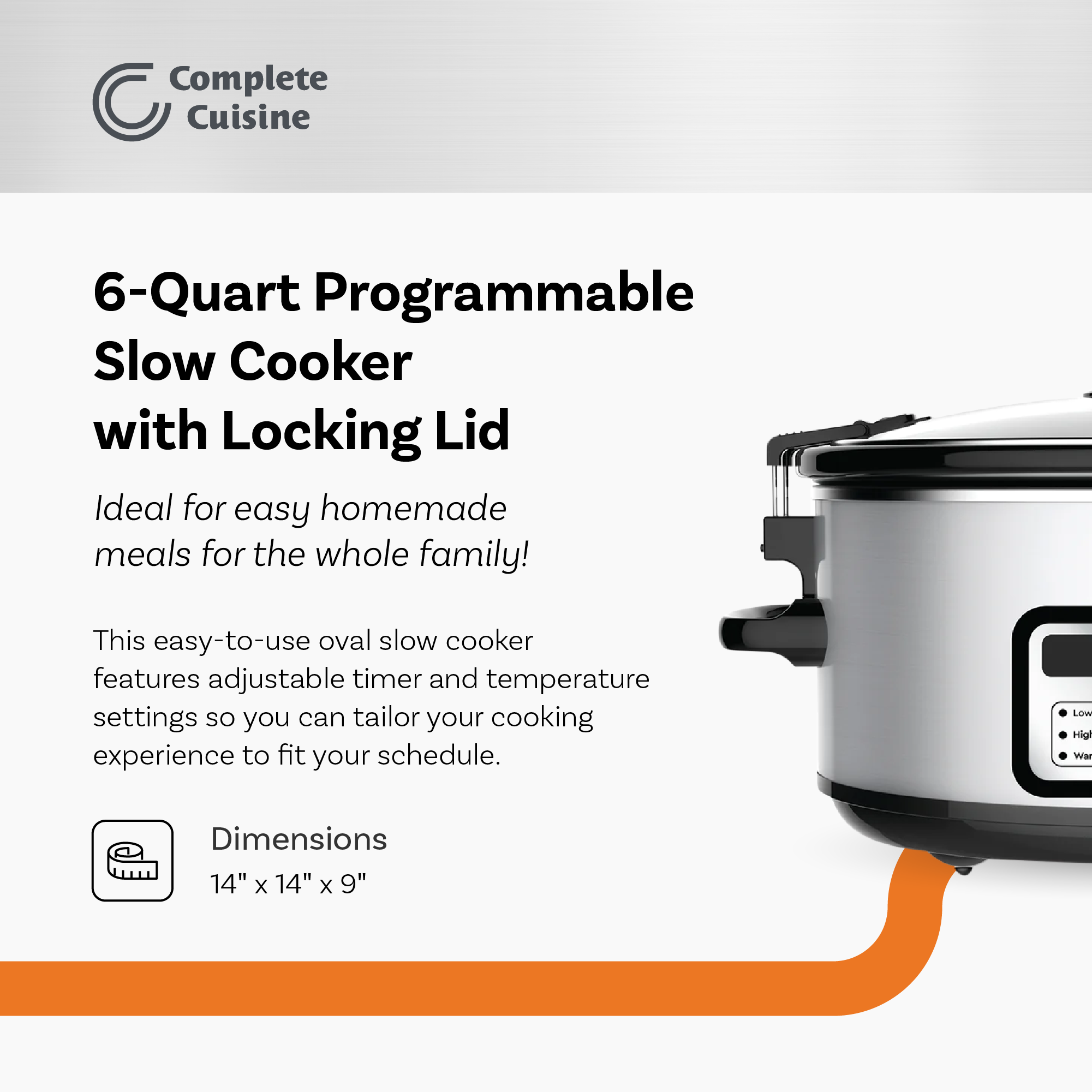 6 QT Digital Slow Cooker w/ Locking Lid