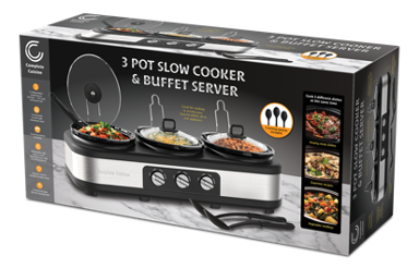 Triple 2.5 QT Slow Cooker & Buffet Server